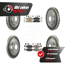 Front Rear Ceramic Pad Coated Brake Rotors Kit For 2012-2020 Dodge Grand Caravan