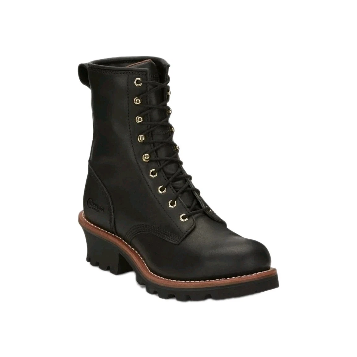 Chippewa 27422 Men\'s 10.5D Steel Toe Duty Boots Black Leather USA Made Vibram Chippewa Steel Toe Solid Boots for Men for Sale | Shop New  main image 4