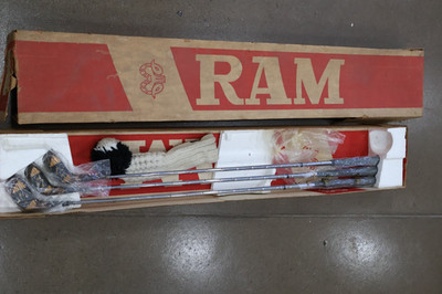 SET!!!! of RARE CUSTOM  WOOD GOLF CLUB WITH Ram ORIGNAL BOX  and covers