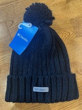 Columbia Unisex O/S Forest Glen Pom Pom Beanie Black NWT