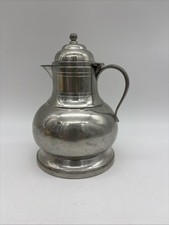 Queen Art Cream Pitcher hand Made in USA Vintage Pewter 5 3/4" high holds 12 oz