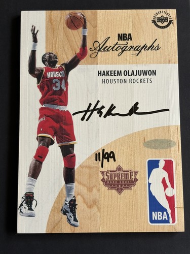 2016-17 Upper Deck UD Supreme Hard Court Hakeem Olajuwon NBA Logoman Auto /99