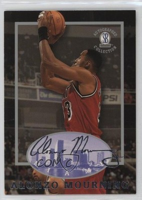 1997-98 Score Board Auto Collection Strongbox Alonzo Mourning #25 HOF hg6