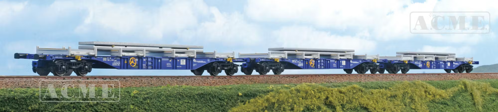 ACME 45152 HO 1:87 Blue Train Freight Cars Set Of 3 Sgnss Livery