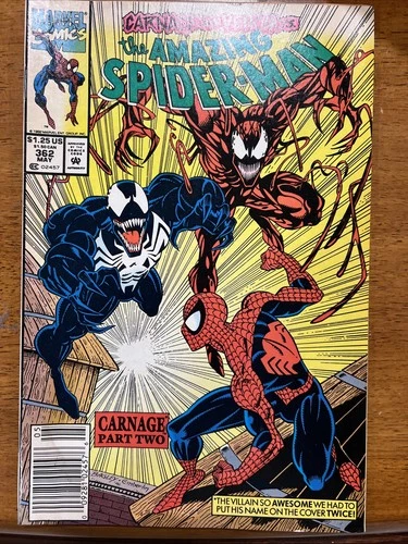 AMAZING SPIDER-MAN # 362 - (VF-) -CARNAGE & VENOM VS SPIDER-MAN-CARNAGE PART TWO