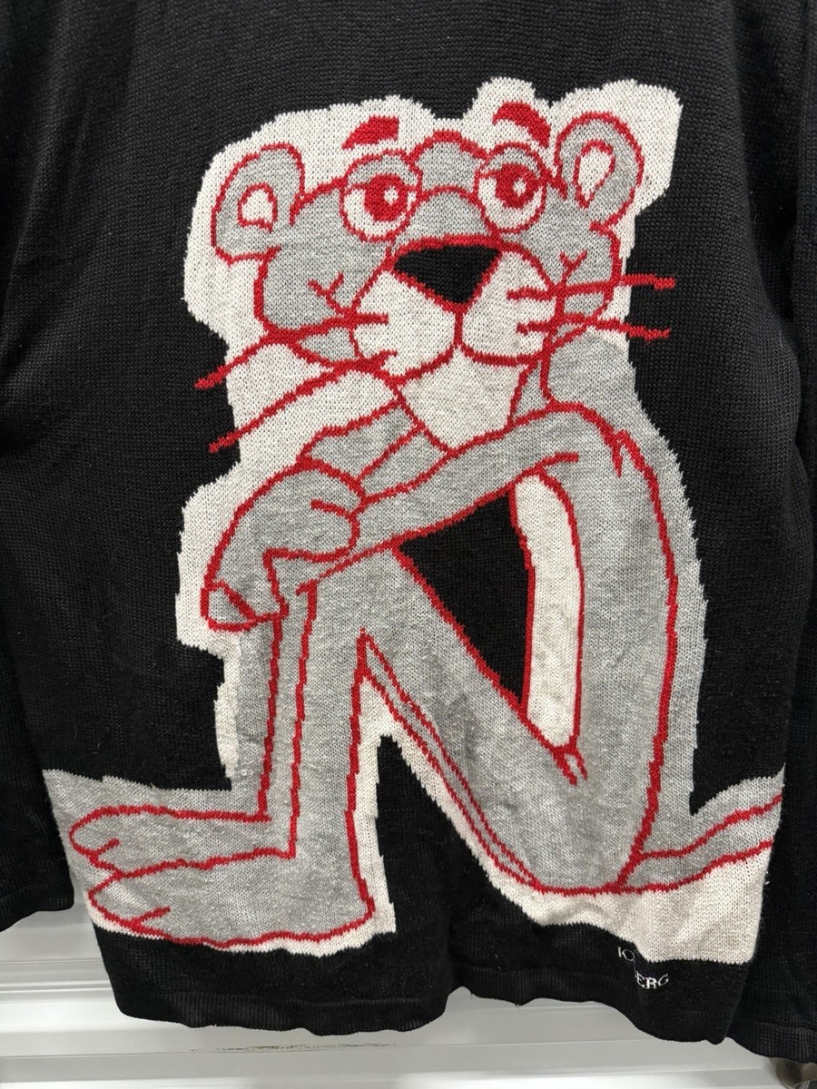 Vintage 90s Iceberg Pink Panther Knit Sweater XL Italy Designer