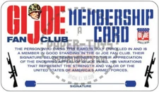 GI JOE FAN CLUB MEMBERSHIP CARD
