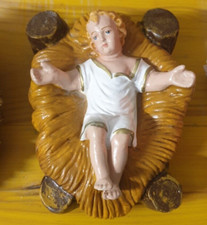 Presepe Gesù Bambino in Resina Natività decoro Natalizio Artigianale cm. 14x10