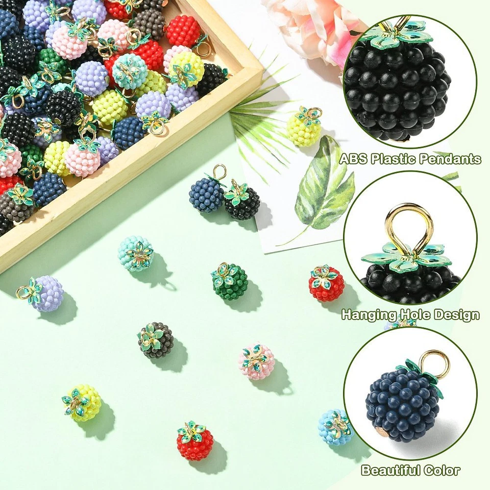 100x Dijes de plástico de bayas colgantes para pulsera pendientes collar fabricación de joyas Foto 4 de 4