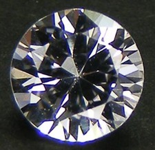 EXCELLENT HAND CUT ROUND BRILLIANT 3 MM. WHITE SAPPHIRE LAB CORUNDUM