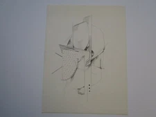 ERNEST POSEY DRAWING CUBIST 1970 ABSTRACT EXPRESSIONISM SURREALISM CALIFORNIA