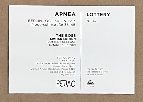 PEJAC - THE BOSS Postcard NUMBERED & MINT Lottery Ticket Mini Print Ahab Linea - Picture 4 of 5