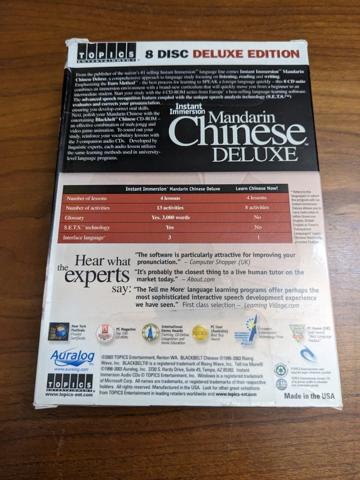 New Sealed Instant Immersion Mandarin Chinese Deluxe 8 Disc Set Listen & Learn  - Image 2 of 4