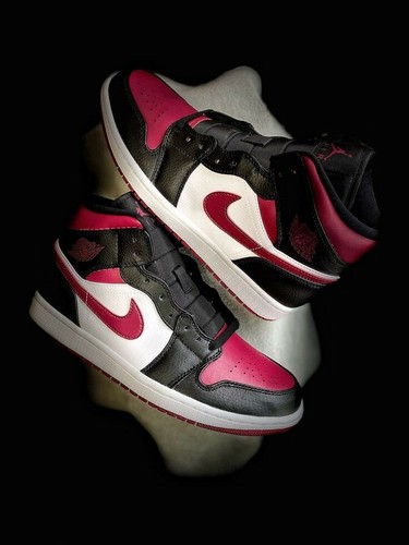 Nike Air Jordan 1 Mid Bred Toe High Low 