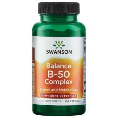 Swanson Balance B-50 Complex 100 Capsules, Energy Boost, Metabolism, Immunity