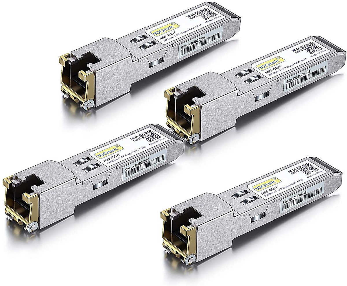Lot of 4 Cisco GLC-T Transceiver, 1G SFP Copper RJ45 1000BASE-T Module 100m