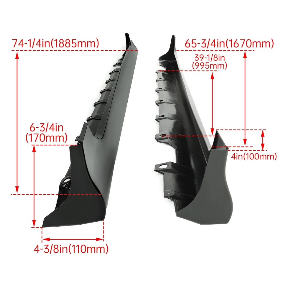 Add-on Side Skirts Body Kit For Toyota Corolla 2003 2004 2005 2006 2007 2008 Foto 2 de 4