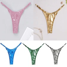 Women Shiny Low Rise Micro G-String Bikini Thong Panties Underwear Lingerie US