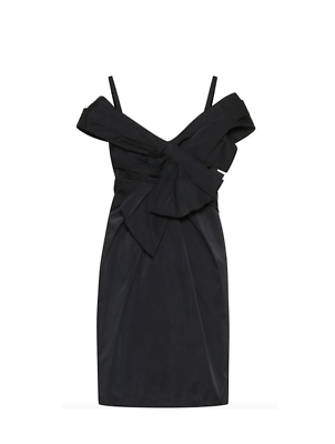 black taffeta mini dress Taffeta mini dress with halter neck SELF PORTRAIT Nero main image 1