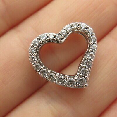 Details about 925 Sterling Silver C Z Open Heart Design Slide Pendant Details about 925 Sterling Silver C Z Open Heart Design Slide Pendant