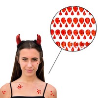 Teufel Hexe KostüM Accessoire Set - Haarreifen Sticker Halloween Party Fasching