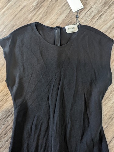 Massimo Dutti Limited Edition Women's Black Midi Linen Shift Dress Size L NWT - Picture 4 of 24
