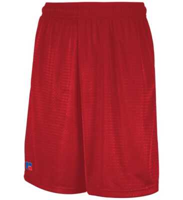 Russell Athletic 651AFM Men's 9-In Inseam Tricot Mesh Pocketed Polyester Shorts