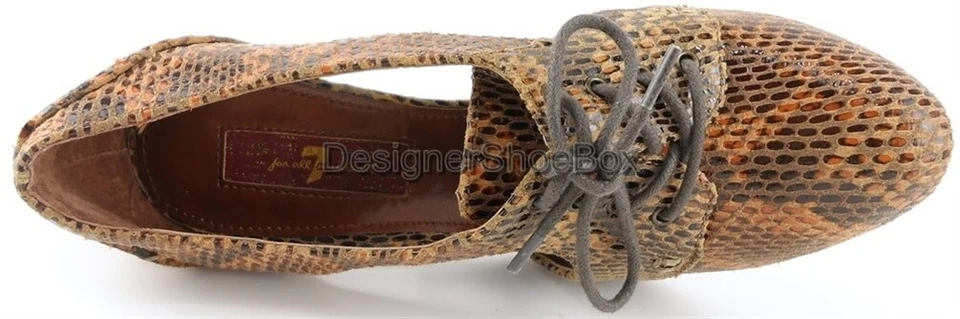 $240 PARA TODOS OS 7 CONHAQUE HUMANIDADE BRANDY couro de cobra designer Oxford Bombas 7 - Imagem 4 de 4