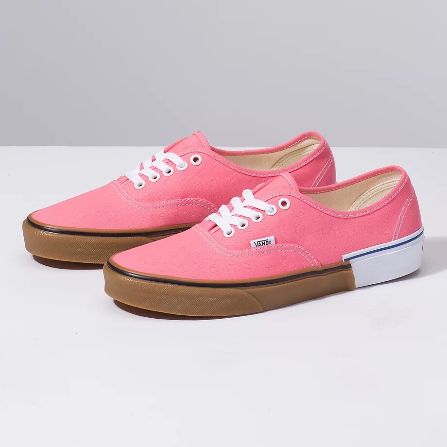 vans authentic white pink