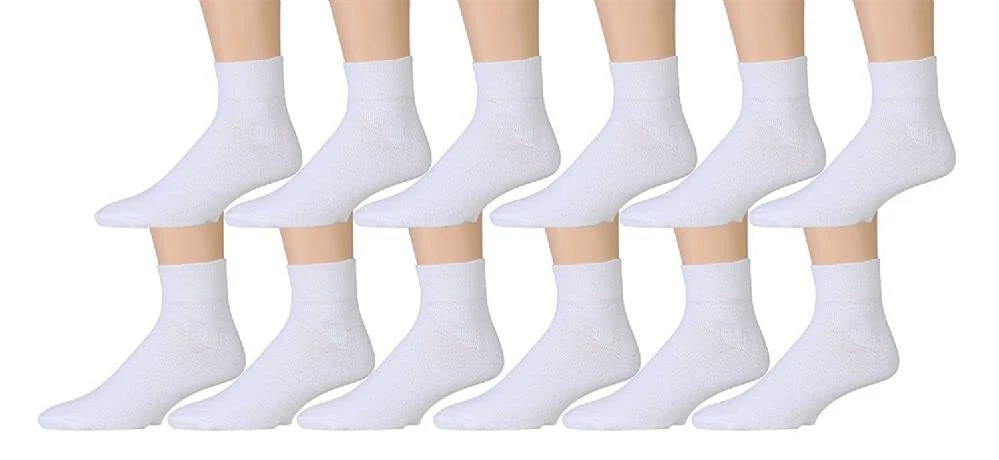 12 Value Pack of Wholesale Sock Deals Mens Ankle Socks, White and Gray, 10-13
Opens in a new window