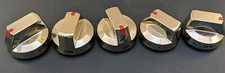 DG64-00473A Top Burner Control Dial Knob Range Oven Replacement Chrome Set Of 5