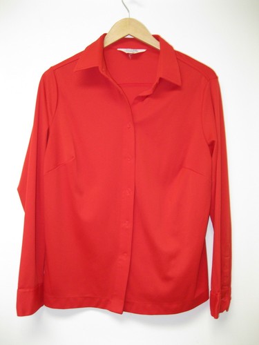 Vintage 1970s Sears Roebuck Retro Perma Prest Button Down Red Shirt Women's L/XL - Picture 5 of 5