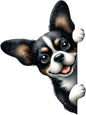 Car Sticker 18X18 cm | Peering Dog | Weatherproof | High Quality Film