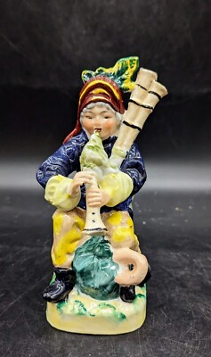 Ernst Bohne & Sohne Porcelain Figurine Bettler-Musikant Mit Bagpipes Musician 6''
