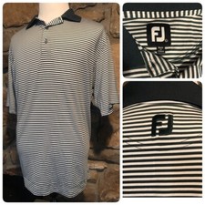 FootJoy FJ Men's green and white s/s golf polo shirt Large L