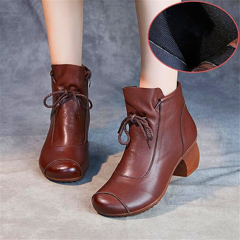 Women shoes retro shoes autumn and winter comfortable leather boots side zipper | eBay Women shoes retro shoes autumn and winter comfortable leather boots side zipper | eBay
