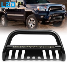 Bull Bar Front Bumper Grille Guard For 2005-2015 Toyota Tacoma W Led Light Blk