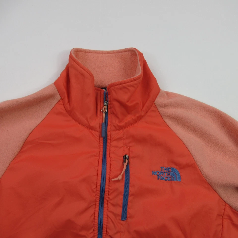 Jaqueta North Face Feminina Pequena Manga Longa Zíper Completo Leve Lã Laranja - Imagem 2 de 4