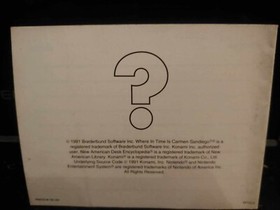 Where in Time is CARMEN SANDIEGO? Nintendo NES Game Original Instruction Manual