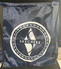 Skechers Nylon Drawstring Tote Bag Navy Blue Approx. 17" x 20"