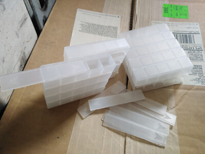 10x Mini Verpackungsbox 5-fach transparent m.Schiebedeckel RosePlastic InsertBox