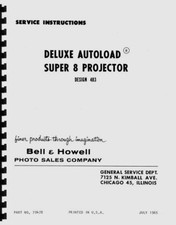 Bell  Howell Design 483 Super 8 Projector Service Repair Manual Reprint