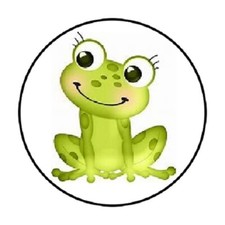 48 CUTE FROG ENVELOPE SEALS LABELS STICKERS 1.2" ROUND