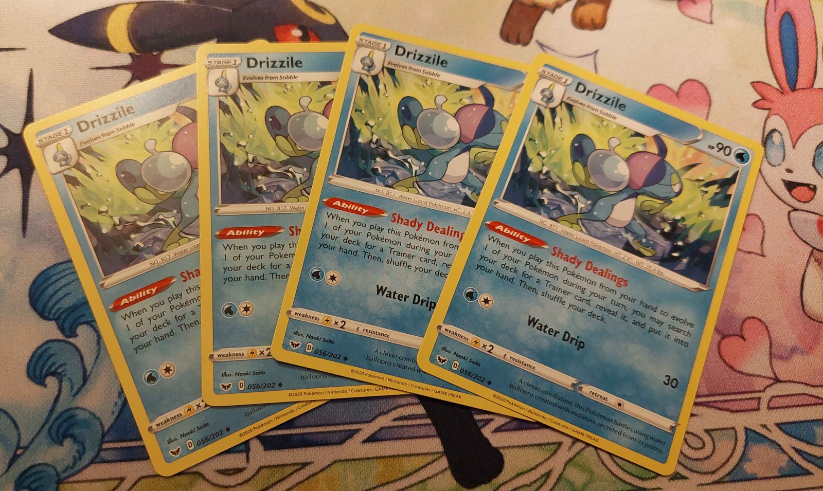 Pokemon TCG x4  Drizzile 056/202 Sword & Shield  playset NM/M