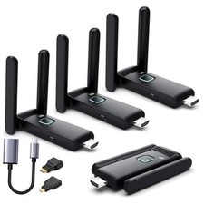 Wireless HDMI 3 Receivers and Transmitter Set,50M/165FT,No Hot,Plug and