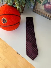 🔥 Drakes Drake's London Red Blue Foulard Medallion Silk Tie