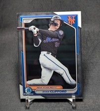 Ryan Clifford Chrome Prospect Rookie RC 2024 Bowman Card #BCP-1 New York Mets. rookie card picture
