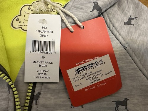 NWTS Hatley Boys Hooded Fleece Lined Dog Coat Size 10, Adorable. - Picture 2 of 9