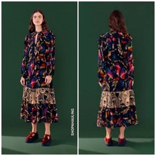 Farm Rio - Macaws Flight Tie-Neck Ankle Dress - Size Small