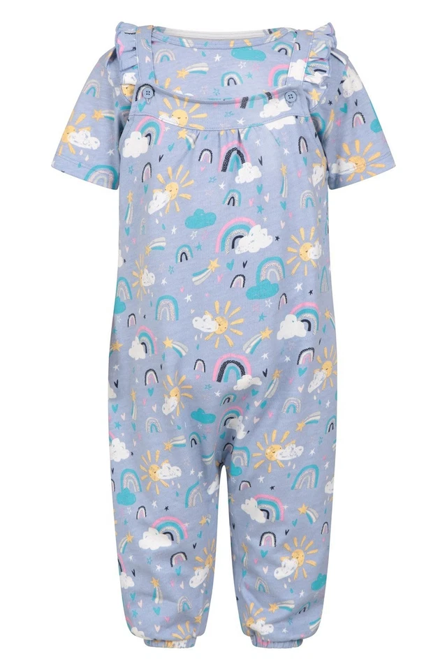 Mountain Warehouse Baby Frill Dungaree Set Cotton Summer Childrens Jumpsuit